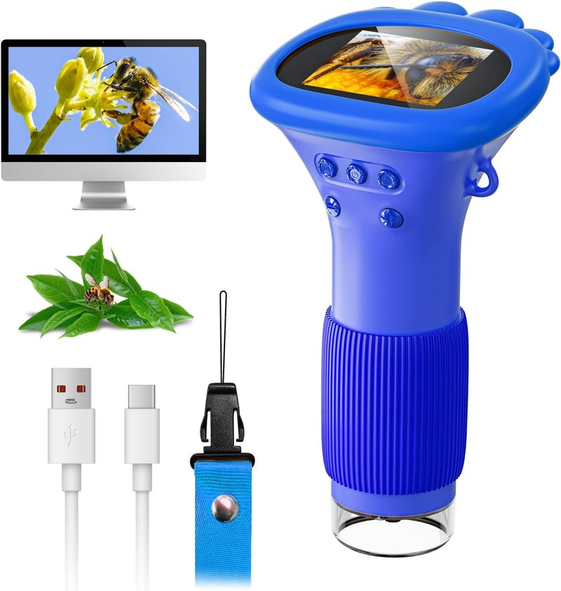 Skybasic Microscope for Kids, 2" IPS Screen 1000X Handheld Digital Microscopes HD Pocket Portable Mini USB Microscope Camera, PC Compatible, Science Edu Fun Birthday Gifts Toys for Children Students - Image 1